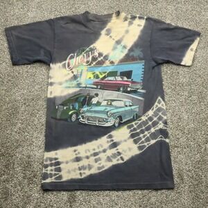 Vintage Cars T Shirt Mens S Tie Dye Graphic Tee Classic Auto Retro single stitch